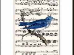 Tisk na starý novový papír KLAVÍR