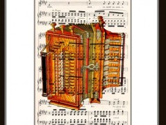 Tisk na starý novový papír KLAVÍR