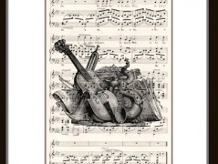 Tisk na starý novový papír KLAVÍR