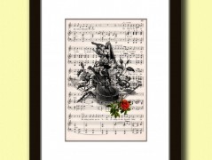 Tisk na starý novový papír KLAVÍR