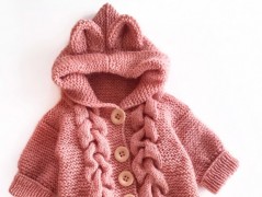 Tyrkysový dětský kabátek s kapucí