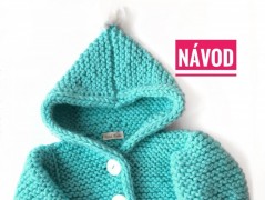 Tyrkysový dětský kabátek s kapucí