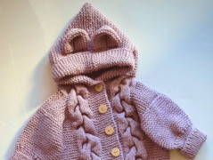 Tyrkysový dětský kabátek s kapucí