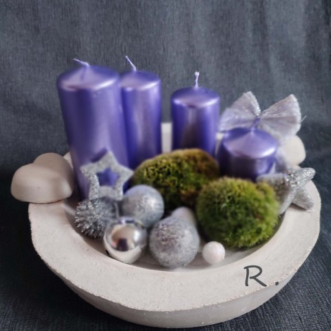 Betonový tác, talíř, podmiska talíř tác bílý podmiska beton 