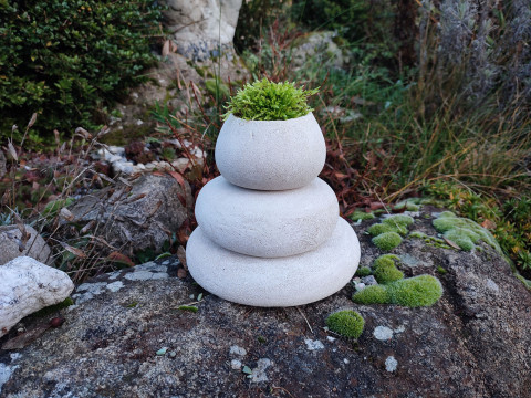 Zenové betonové kameny sada přírodní bílé kameny harmonie zen beton zenová zahrada 