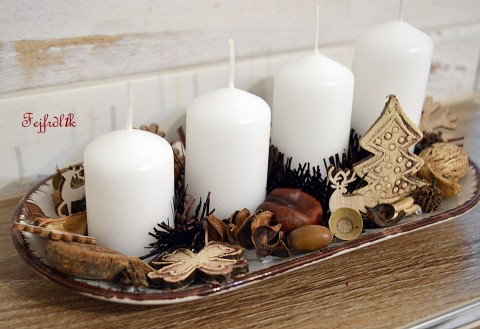 adventní svícen,, na přírodní notě, 