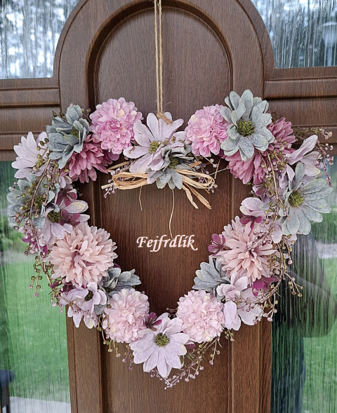 něžné srdce na dveře.. srdce růže bílé podzimní na dveře trvanlivá dekoracedomov 