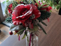 vánoční kytička ,,zasněžené růže,,
