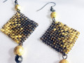 Náušnice Black and gold