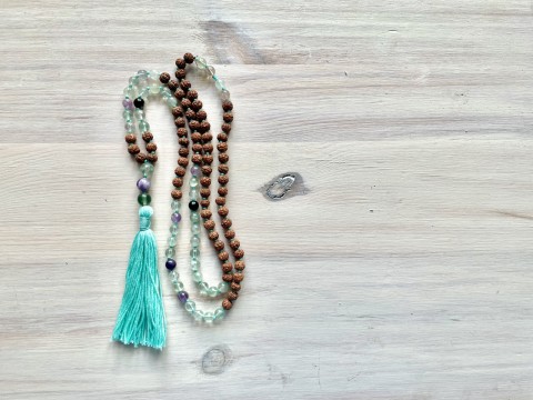 Náhrdelník JAPA 108 Fluoritová.... meditace růženec energie jóga čakra pozitivní buddha joga budhismus mala japa 