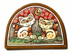 Keramický obr. - Kočka a slunce