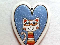 Keramický obr. - Kočka a slunce