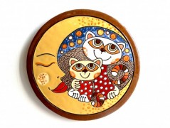 Keramický obr. - Kočka a slunce