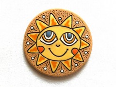 Keramický obr. - Kočka a slunce