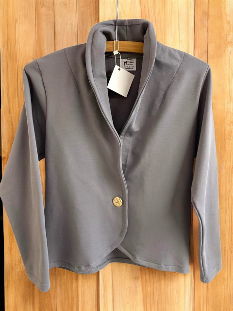 Dámské sako šedé dl.r. M přehoz modré sako kardigan 