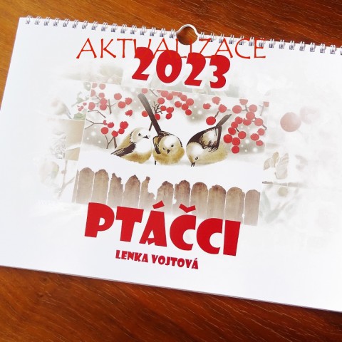 Kalendář 2026 - PTÁČCI barva ptáček barevný ptáčci měsíční a4 kalendář závěsný nástěnný 2023 