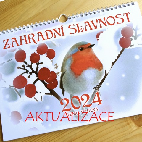 Kalendář 2026 - ZAHRADNÍ SLAVNOST myška zahrada kuřátko ježek barevný veverka měsíční modrásek a4 slavnost sýkorka kalendář červenka rosnička krtek čmelák nástěnný plch 