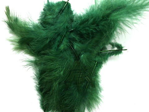 Slepičí peří - 20ks zelená náušnice ozdoba peří tvoření 