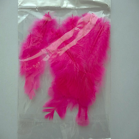 Slepičí peří - 20ks náušnice růžová ozdoba peří tvoření 