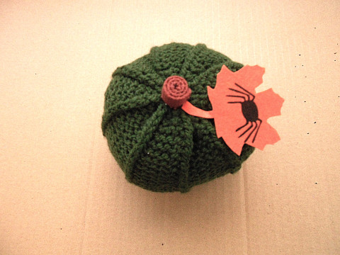 Pletená dýně velká oranžová podzim dýně rezavá halloween 