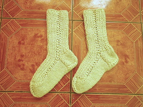 Pletené ponožky s vlnou vel. 38-39 akryl ponožky vlna 38 39 