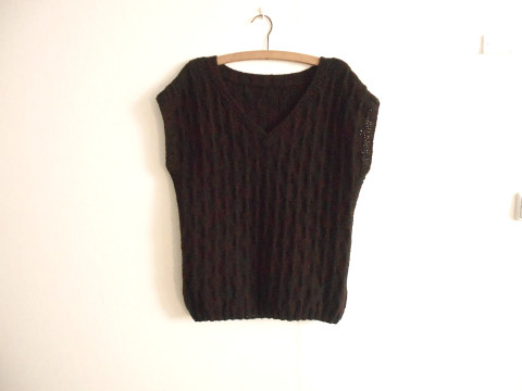 Pánská vesta L,XL s vlnou hnědá akryl vlna l vesta pánská xl 