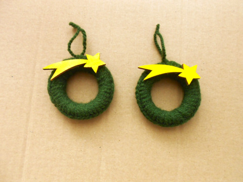 Vánoční ozdoba 2 ks dekorace zelená vánoce žlutá ozdoba 