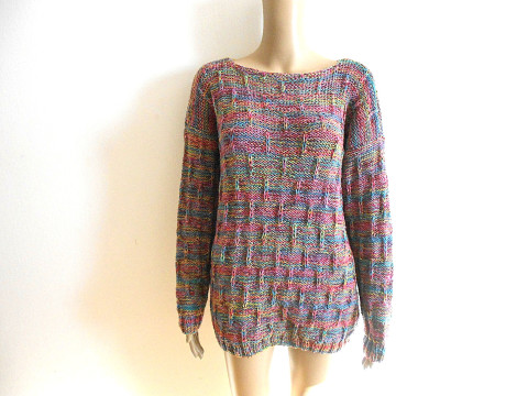 Ručně pletený svetr s vlnou M,L zelená fialová růžová svetr dámský akryl vlna l m 