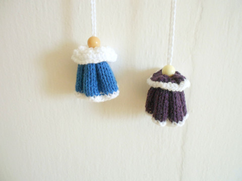 Pletený zvoneček k zavěšení vánoce růžová bavlna bílá zvoneček zvonek akryl 