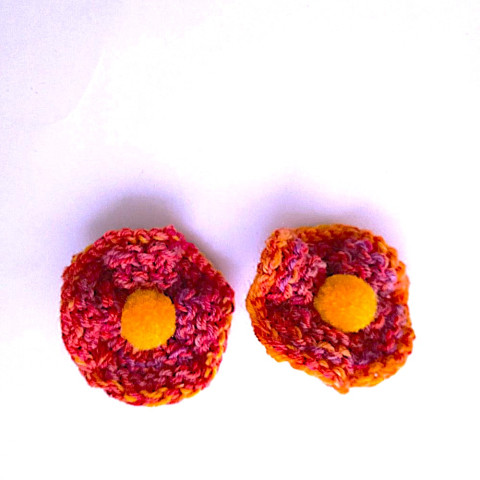 Pletená gumička do vlasů vlasy oranžová akryl gumička 