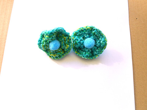 Pletená gumička do vlasů vlasy žlutá tyrkysová akryl gumička 