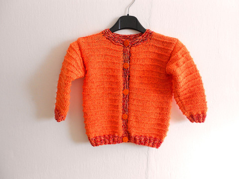 Svetřík s merinem. vel. 104-110 červená oranžová růžová svetr akryl merino 