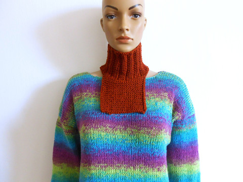 Větší nákrčník merino dětský dámský rezavá nákrčník merino 