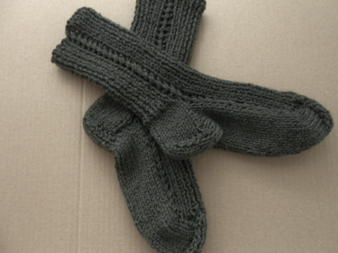 Pletené ponožky s vlnou 42-43 akryl ponožky khaki vlna 43 42 