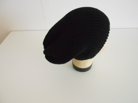 Čepice-hučka s merinem čepice černá akryl merino hučka 