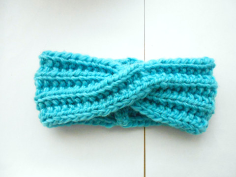 Křížená čelenka merino dětská zelená čelenka dětská merino křížená 