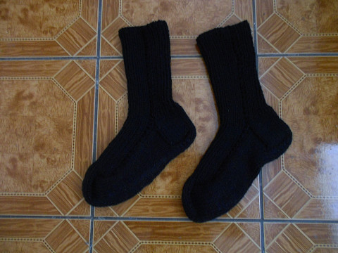 Teplé ponožky s vlnou 44-45 černá ponožky vlna akryl 