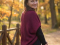 Pletená vesta - barva vínová