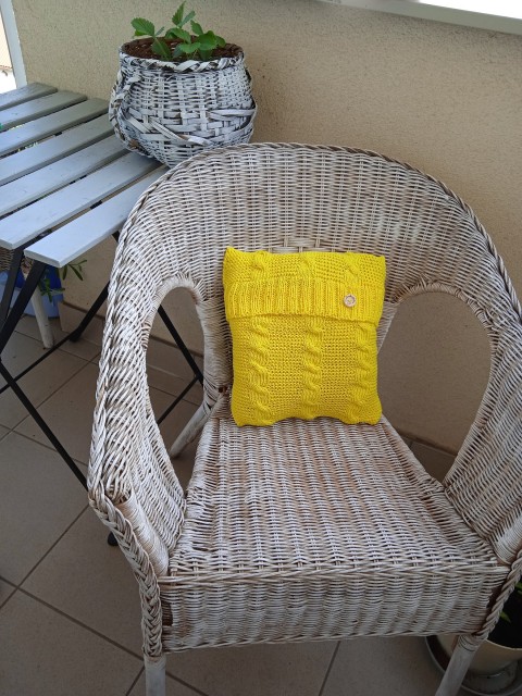 pletený polštář sluníčko 