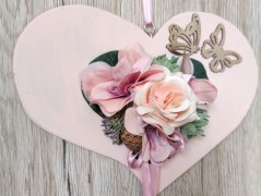 Srdce bíložluté s kopretinami