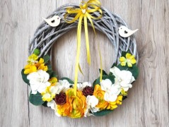 Srdce bíložluté s kopretinami