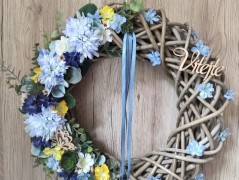 Srdce bíložluté s kopretinami