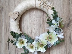 Srdce bíložluté s kopretinami