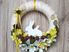 Srdce bíložluté s kopretinami