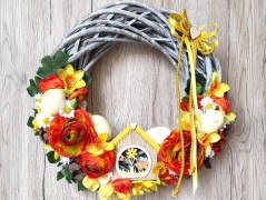 Srdce bíložluté s kopretinami