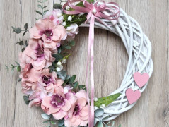 Srdce bíložluté s kopretinami