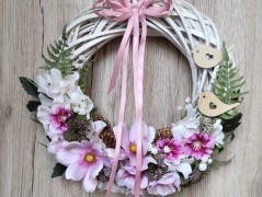 Srdce bíložluté s kopretinami