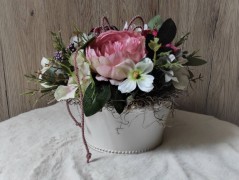 Srdce bíložluté s kopretinami