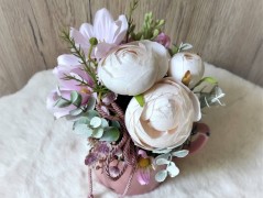 Srdce bíložluté s kopretinami