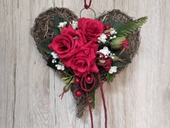 Srdce bíložluté s kopretinami